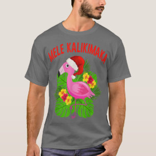 Camiseta Mele Kalikimaka Navidades hawaianos Flamingo Tropi