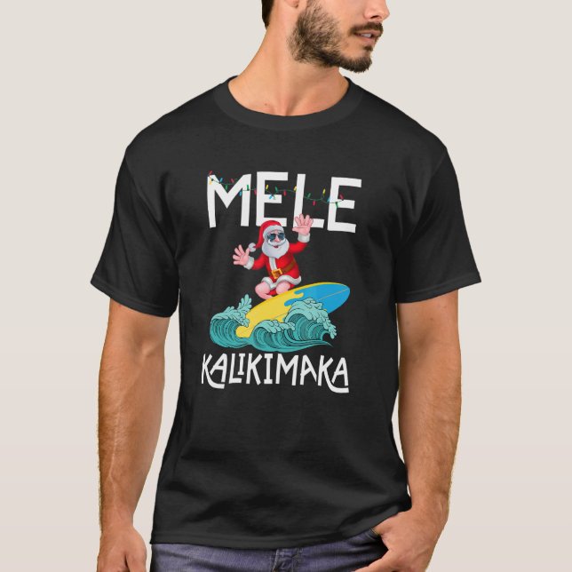 Camiseta Mele Kalikimaka Navidades hawaianos Hawaii Santa S (Anverso)