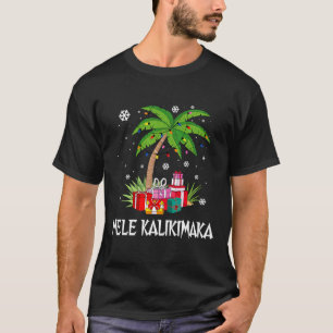 Camiseta Mele Kalikimaka Navidades hawaianos Palm Tree Fami
