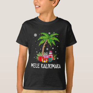Camiseta Mele Kalikimaka Navidades hawaianos Palm Tree Fami