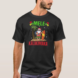 Camiseta Mele Kalikimaka Navidades hawaianos Santa Claus Ha