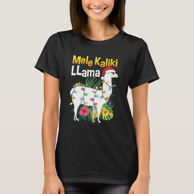 Camiseta Mele Kalikimaka Navidades Hawaiian Llama Xmas (Anverso)