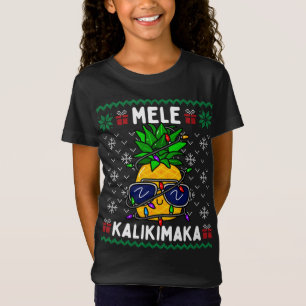 Camiseta Mele Kalikimaka Navidades piña Navidad hawaiana