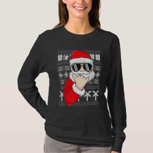 Camiseta Mele Kalikimaka Navidades suéteres feos Santa Shak