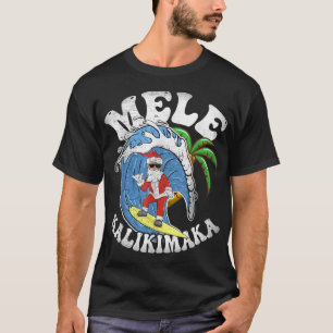 Camiseta Mele Kalikimaka Navidades Surf Design - Santa Surf