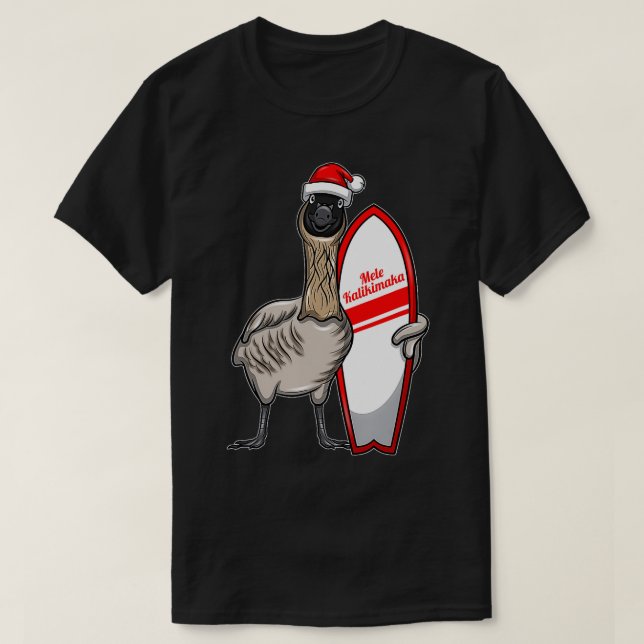 Camiseta Mele Kalikimaka Nene I Hawaiian Navidades de aves  (Diseño del anverso)