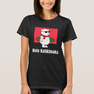Camiseta Mele Kalikimaka Oso Polar de Surfing Hawaiano