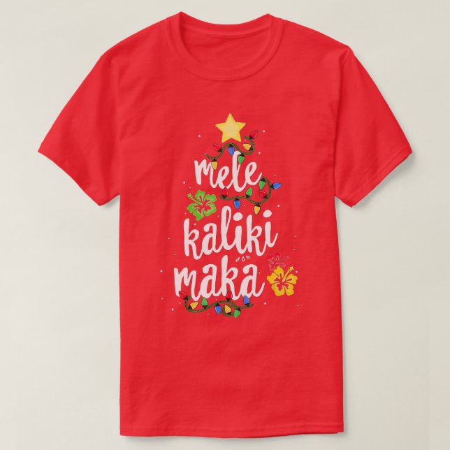 Camiseta Mele Kalikimaka Para Mujeres Hawaii Christm (Diseño del anverso)