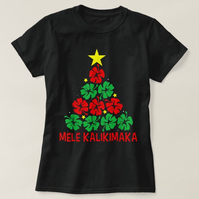 Camiseta Mele Kalikimaka Para Mujeres Hawaii Christma (Diseño del anverso)