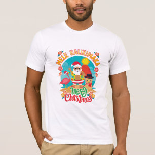 Camiseta Mele Kalikimaka para una brillante Navidad hawaian