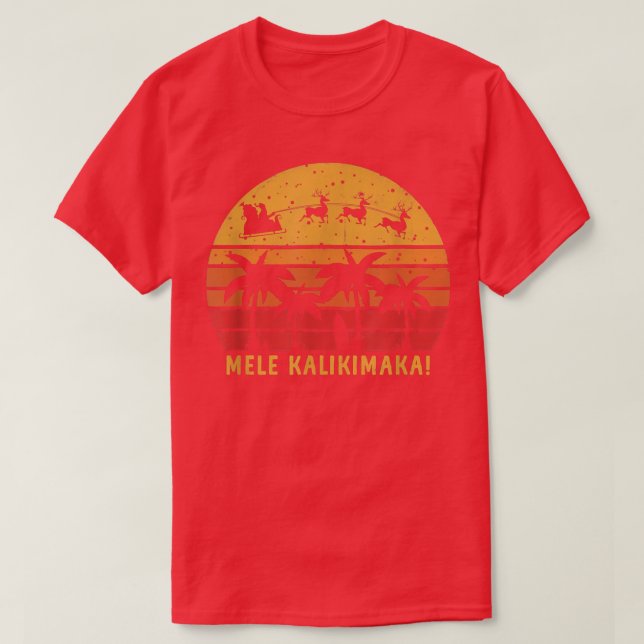 Camiseta Mele Kalikimaka Retro Hawaiian Christmas Family Va (Diseño del anverso)