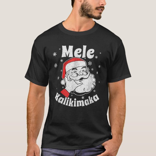 Camiseta Mele Kalikimaka Santa Claus Shaka Hawaiian Christm (Anverso)