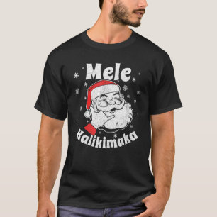 Camiseta Mele Kalikimaka Santa Claus Shaka Hawaiian Christm