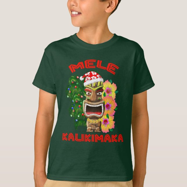 Camiseta Mele Kalikimaka Santa Claus Tiki (Anverso)