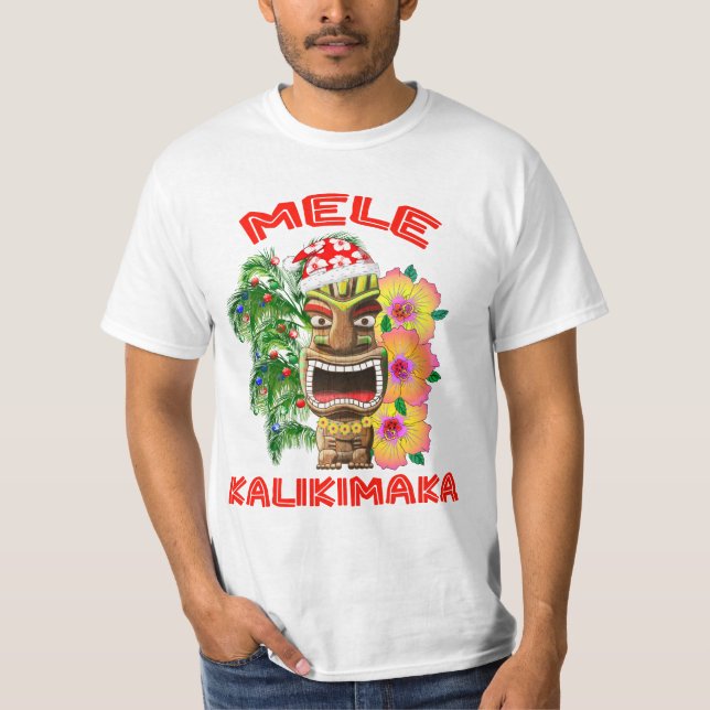 Camiseta Mele Kalikimaka Santa Claus Tiki (Anverso)