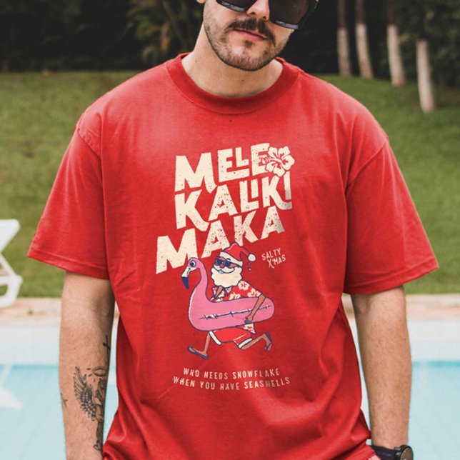 Camiseta Mele Kalikimaka Santa Flamingo Navidades Getaway T (Mele Kalikimaka Santa Flamingo Christmas Getaway T T-Shirt)