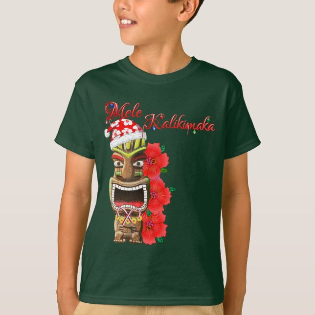 Camiseta Mele Kalikimaka Santa Tiki (Anverso)