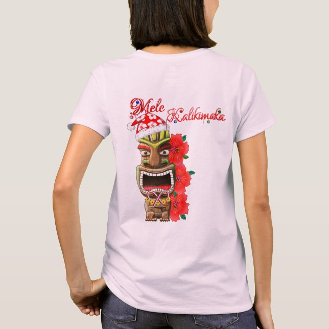 Camiseta Mele Kalikimaka Santa Tiki (Reverso)