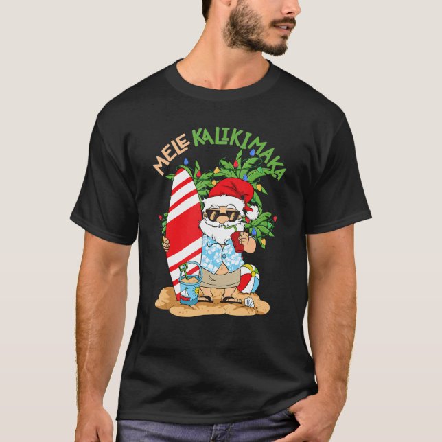 Camiseta Mele Kalikimaka Santa Tropical Christmas In July H (Anverso)