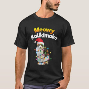 Camiseta Mele Kalikimaka Shirt Hawaiian Feliz Gato de Navid