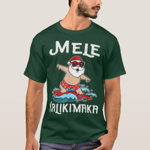 Camiseta Mele Kalikimaka Surfing Santa Claus Hawaiian Chris