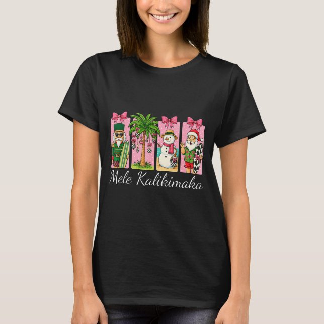 Camiseta Mele Kalikimaka Trocal Christmas Hawaiian Holiday  (Anverso)