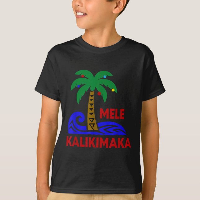 Camiseta Mele Kalikimaka Trocal Holiday Palm Tree Xmas Hawa (Anverso)