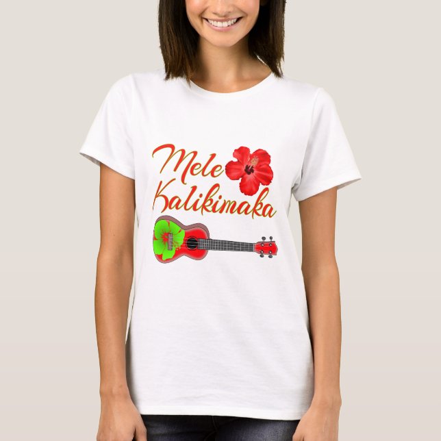 Camiseta Mele Kalikimaka Ukulele (Anverso)