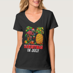 Camiseta Mele Kalikimaka Xmas En Julio Pineap De Santa Flam