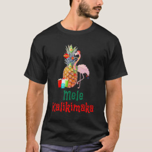 Camiseta Mele Tropical Kalikimaka Pineapple Flamingo Christ