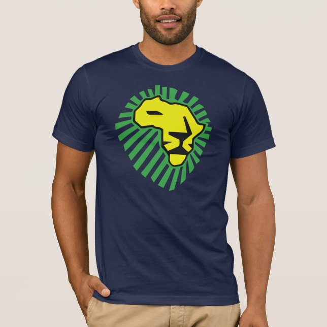 Camiseta Melena amarilla del verde del león este vez para (Anverso)