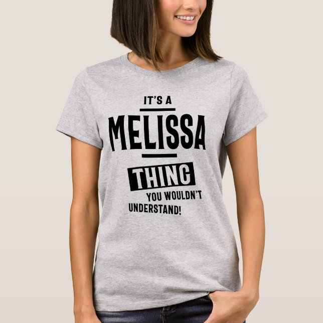 Camiseta Melissa Nombre personalizado Regalo de cumpleaños (Anverso)