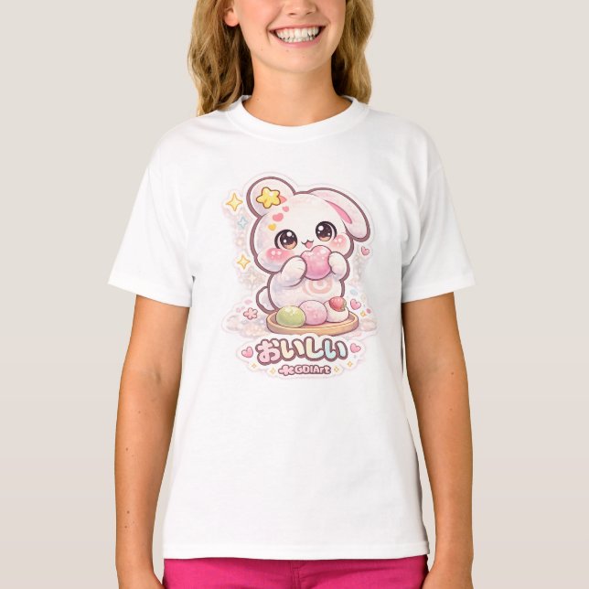 Camiseta Mello el conejo de mochi - Delicioso (Anverso)