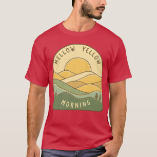 Camiseta Mellow Yellow Mañana Colinas onduladas retro 70s f