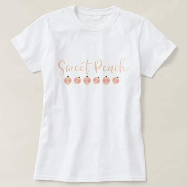 Camiseta Melocotón Dulce Melocotones Lindo Moda Tendencia (Diseño del anverso)