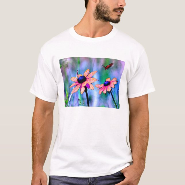 Camiseta Melocotón y flores rosadas (Anverso)