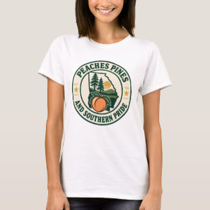 Camiseta Melocotones de Georgia, pinos y orgullo sureño