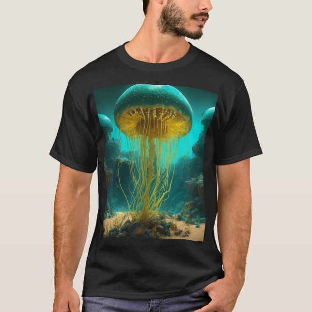 Camiseta Melocotones en papel negro pálido (Anverso)