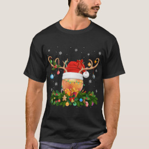 Camiseta Melocotones Fruit Lover Reindeer Santa Hat Peaches
