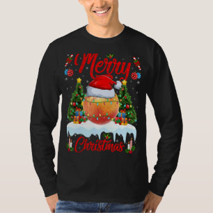 Camiseta Melocotones Fruta Luces de Navidad Árbol Santa Pea