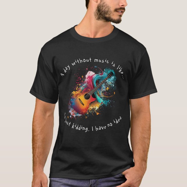 Camiseta Melodía colorida guitarra acústica (Anverso)