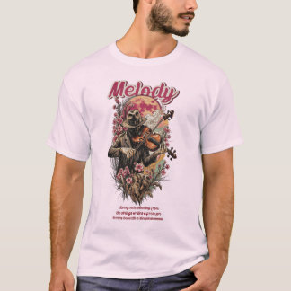 Camiseta Melodía del ser de violín artístico de la luna sin