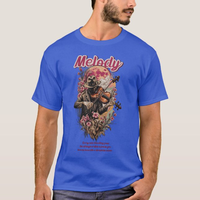 Camiseta Melodía del ser de violín artístico de la luna sin (Anverso)