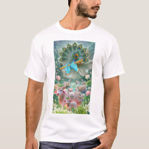 Camiseta Melodía Divina del Señor Krishna: Flauta Sagrada, 