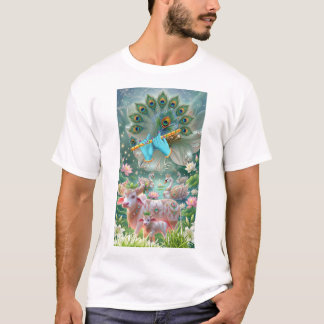 Camiseta Melodía Divina del Señor Krishna: Flauta Sagrada, 