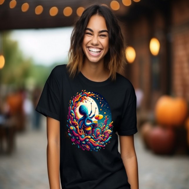 Camiseta Melodías iluminadas Octopus Drummer (Subido por el creador)