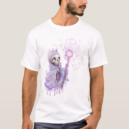 Camiseta Melodías mágicas del lindo esqueleto morado.