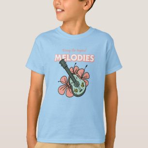 Camiseta Melodías Tropicales Ukulele Arte Floral