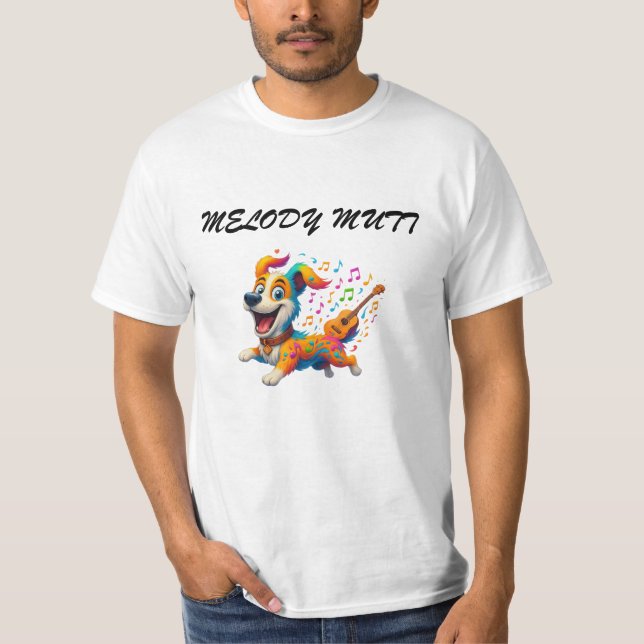 Camiseta "Melody Mutt" - Diseño de perro musical c (Anverso)