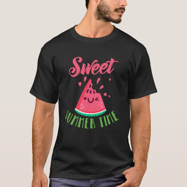 Camiseta Melón de agua de verano dulce retro (Anverso)